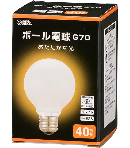 Amazon | ヤザワコーポレーション ボール電球 40W形 (径95mm) クリア