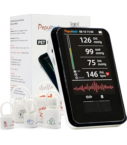 Amazon | デジタル獣医血圧モニター、自動測定電子血圧計、3つのカフ