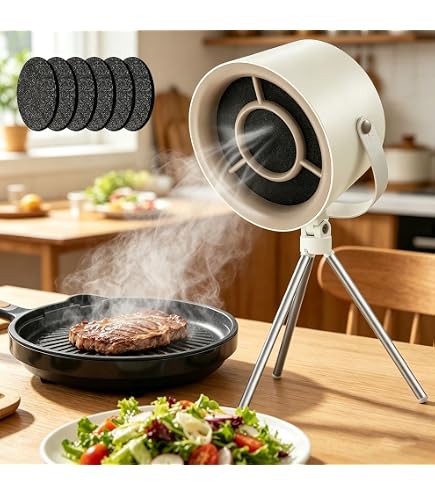 Amazon.co.jp: Upstreman 卓上レンジフード ポータブル換気扇 卓上小型