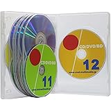 オーバルマルチメディア 27mm厚12枚収納DVDトールケースクリア2個 CD/DVD/ブルーレイケースとして最適