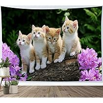 【新品】絵画　タペストリー　猫　花柄　タイル　アンティーク Amazon.co.jp: 【新品】 絵画 タペストリー 猫 花柄 タイル
