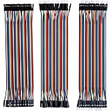 ELEGOO 120pcs多色デュポンワイヤー、arduino用ワイヤ—ゲ—ジ28AWG オス-メス オス-オス メス –メス ブレッドボードジャンパーワイヤー