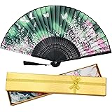 [boshiho] 扇子 メンズ レディース おしゃれ 和風 竹製 シルク 正絹 綺麗 花柄 蝶々 桜柄 扇子袋 和小物 お祭り お土産 プレゼント