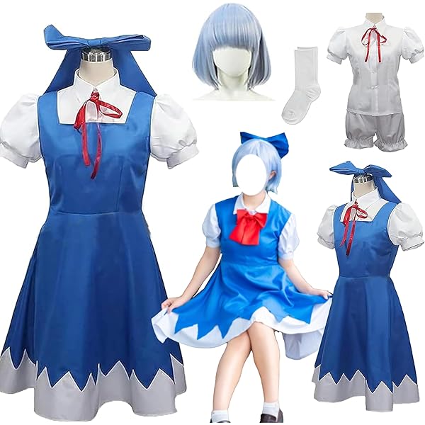 Amazon.co.jp: LUCKYCOS 妖精チルノ ちるの 東方 コスプレ 衣装