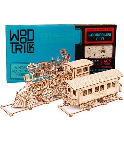 Amazon | rowood 3D木製パズル 大人用 蒸気機関車 モデルキット 1:28