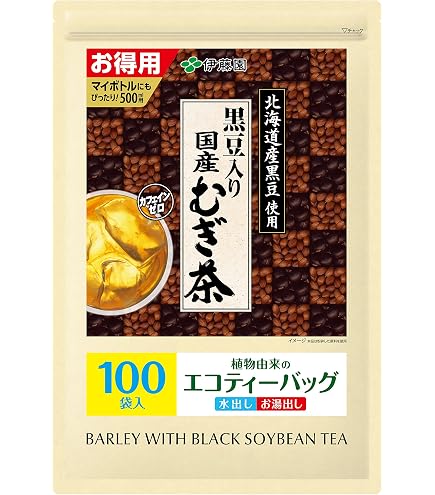Amazon | 伊藤園 黒豆入り 国産むぎ茶 30ティーバッグ ×4袋 | 伊藤園