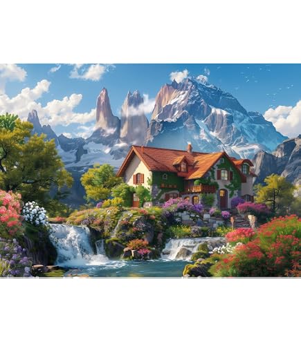 Amazon | MISITU ジグソーパズル 1000ピース パズル 風景 絵画 壁画 花