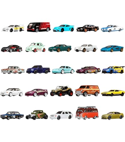 Hot Wheels Premium Car Culture Japan Historics - Set Di 5 Macchine In Contenitori, Scala 1:64