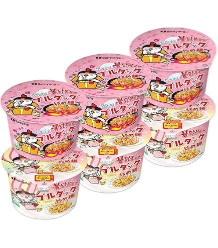 Amazon.co.jp: ブルダック炒め麺 ビッグカップ 人気3個セット お手拭き