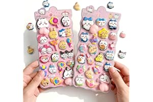 Ocuklyシール2枚セット - 3D柔らかいPVC製 ご褒美シー ル デコレーション、女の子向け プランナー・ノート・スマホ・ウォーターボトル装飾用 3D浮き立つ漫画風レリーフステッカー(C)