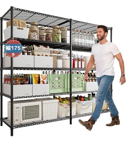 Amazon｜ゴリララック 4段収納 スチールラック 幅183cm 奥行61cm 高さ