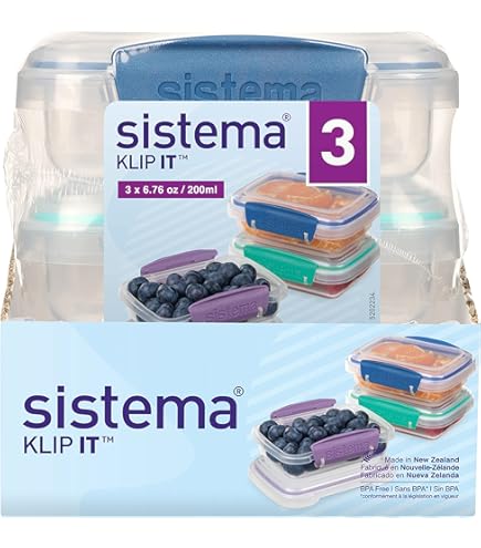 sistemaシステマ　3つセットタッパー　新品 Amazon｜Sistema(システマ) 弁当箱 ランチ ランチパック 200ML 3 保存容器・ケース