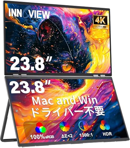 Amazon.co.jp: InnoView 15.6インチ 4K デュアルポータブルモニター