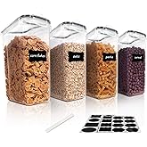 MOTYYA 2.5L Cereal Storage Container Set, 4pcs Airtight Dry Food ...