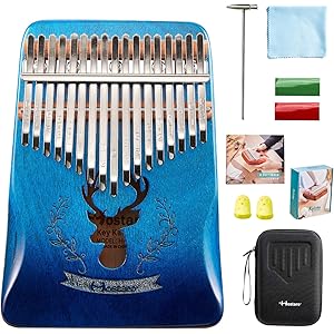 Hostaro カリンバ 親指ピアノ ピアノ17キー 人気 高級保護ケース付き 清掃クロス付き アフリカ楽器 初心者向…