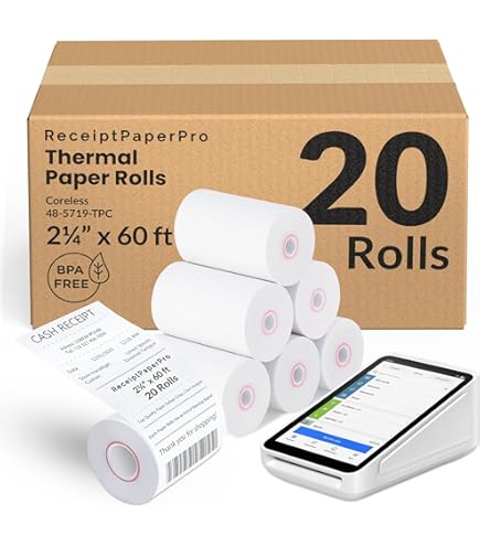 Amazon.co.jp: レシートペーパーロール スクエアターミナルクレジット