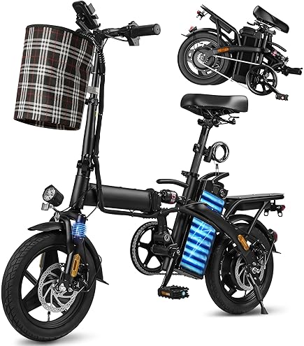 Amazon | 電動折り畳み自転車 14インチ アシスト自転車 折り畳み