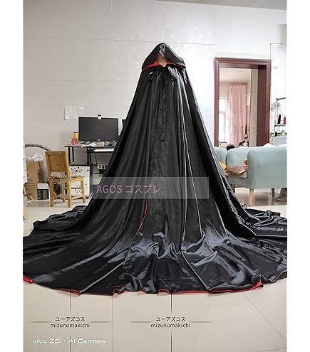 Amazon.co.jp: ロモハナガ ロングマント コスプレ ブラック