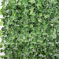 24本セット 2.2M 人工観葉植物 アイビー造花藤 結束バンド100枚付き フェイクグリーン 緑葉壁掛け吊りのインテリア 飾り 玄関飾り フェイクフラワー 人工植物枯れないグリーン