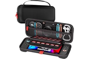 ProCase Carrying Case for Nintendo Switch 2 (2025) with 24 Game Card Slots, Hard Portable Travel Case Storage Bag Protective Pouch for 2025 Nintendo Switch 2 Console & Accessories -Black