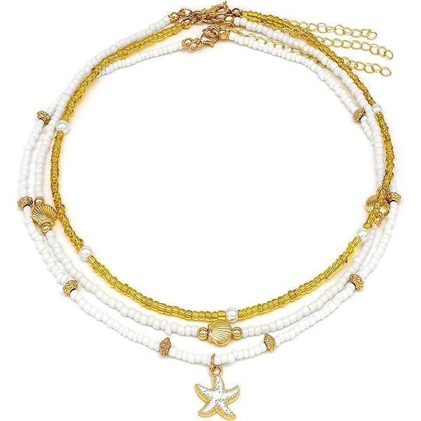 Amazon | Nackiy ハンドメイド 貝殻ネックレス 女性用 夏 調節可能