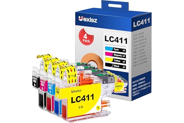 ロット番号区別不用 LC411 ブラザー インク 4色セット 大容量 brother インク lc411 インクカートリッジ LC411BK DCP-J926N MFC-J904N MFC-J739DN MFC-J939DN DCP-J928N-B DCP-928N-W DCP-J528N MFC-J905N 対応 LC411-4PK 互換インク