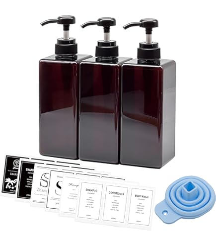Amazon｜シャンプーボトル ディスペンサー 400ML 詰め替えボトル 大