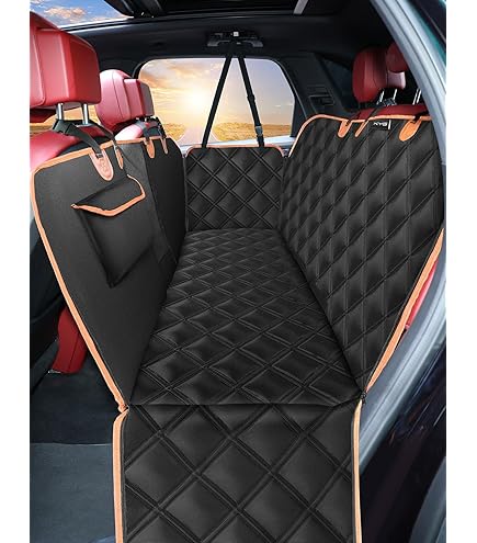☻犬用カーシートカバー 後部座席用 - 防水犬用ハーフハンモック 車用 傷防止 ☻犬用カーシートカバー 後部座席用 - 防水犬用ハーフハンモック