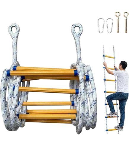 0314-341 縄梯子 八ッ矢工業 ヤツヤ式縄はしご大カギ付き 10m 12032（直送品） - アスクル