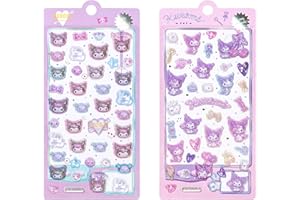 KRGNPLE ぷくぷく 励ましステッカー 3D 立体 2 枚入り 精巧な柄 シール手帳用 装飾 DIY クリエイティブ かわいい ギフト（セット 066）