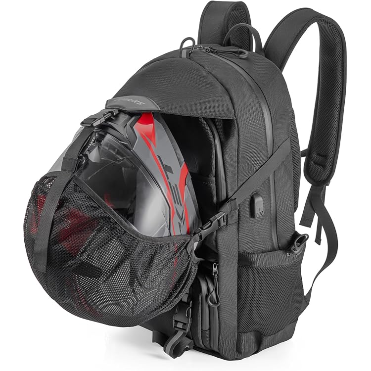 Goldfire Waterproof Large Capacity Expandable Motorcycle Cycling Helmet Backpack With Military - View #12