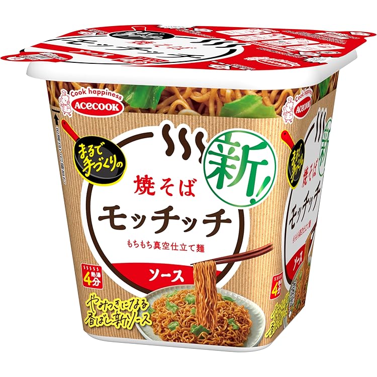 Amazon.co.jp: エースコック 焼そばモッチッチ 99g×12個 : 食品・飲料