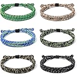 Lorfancy 12 Pcs Paracord Bracelets for Men Boys Kids Survival Bracelet Teen Adjustable Friendship Braided Bracelets Outdoor C