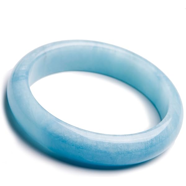 ⭐︎【天然】アクアマリン バングル 60mm 希少仕様アクアマリンバングルブレスレット約16mm弱天然石3月の
