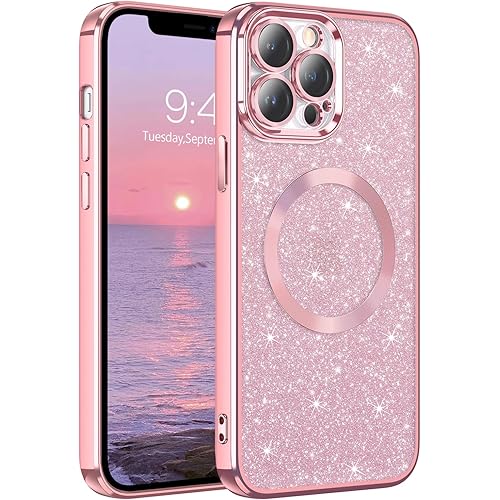 GaoBao Magnetic for iPhone 12 Pro Max Case, Slim Fit iPhone 12 Pro Max Case [Compatible with MagSafe] Luxury Sparkle Full Bod