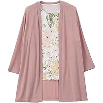 Amazon | [TCマート] カーディガン&花柄レースプリントTシャツの