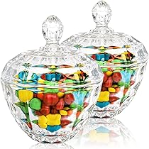 Amazon.co.jp: Fasmov キャンディディッシュ 蓋付き 装飾