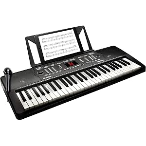 【Amazon限定ブランド】888M Alesis 電子キーボード 54鍵盤【オンライン無料レッスン付属、内蔵スピーカー…