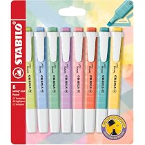 Amazon.co.jp: STABILO スタビロ 蛍光ペン スイングクール パステル 8