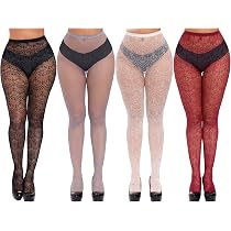 HOVEOX 4 Pairs Lace Patterned Tights 