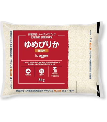 Amazon.co.jp: 精米 令和7年産 無洗米 北海道産ゆめぴりか 20kg(5kg×4