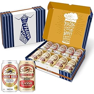 【Amazon.co.jp限定】キリン 父の日メッセージボックス ラガービール・クラシックラガー 父の日ギフト ビール [ 350ml ×10本 ] [ギフトBox入り]