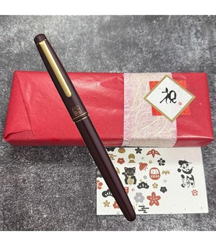 Amazon | 呉竹 筆ペン 万年筆 くれ竹万年毛筆 夢銀河 本革 黒 DAY140