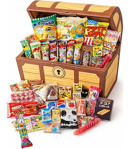 Amazon.co.jp: 駄菓子 詰め合わせ 40点 セット 宝箱BOX プレゼント