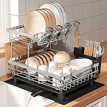 Amazon｜MAJALiS 食器 水切りラック 2段 ステンレス 食器乾燥ラック