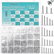 Amazon | Zmbroll 1440 Pcsミニねじミニタッピングねじ、Phillip