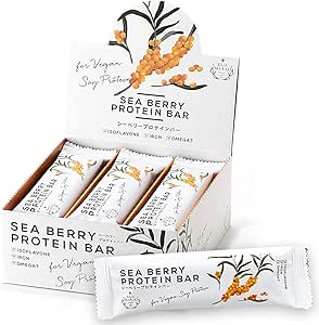 おいしいサジー プロテインバー (12本入り) 植物性大豆ソイプロテイン、7つの条件クリア（砂糖、香料、着色料、保存料、小麦粉、マーガリン、ショートニング、動物性不使用） 無添加 モンゴル産 グアマラル）