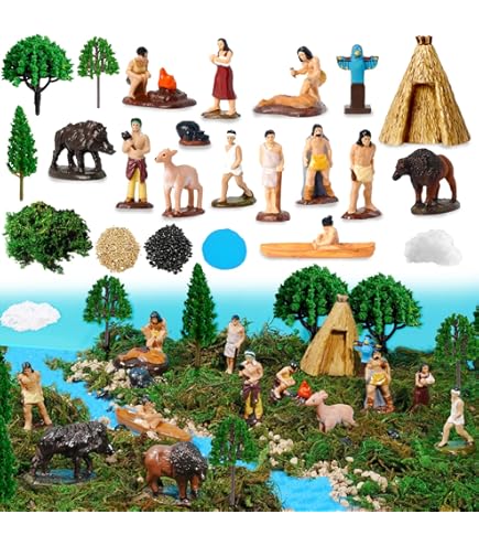 Toob POWHATAN INDIANS Native American 2" FIGURE 15pc EDUCATIONAL - Foto 8