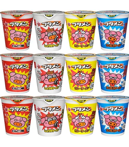 Amazon.co.jp: おやつカンパニー ブタメン 4種 計15個セット ＊隣の