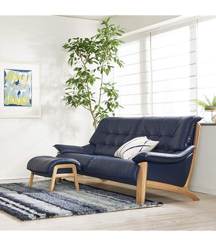 Amazon｜カリモク家具 ZU34モデル 本革張 2人掛椅子（大） 【ZU3412HB